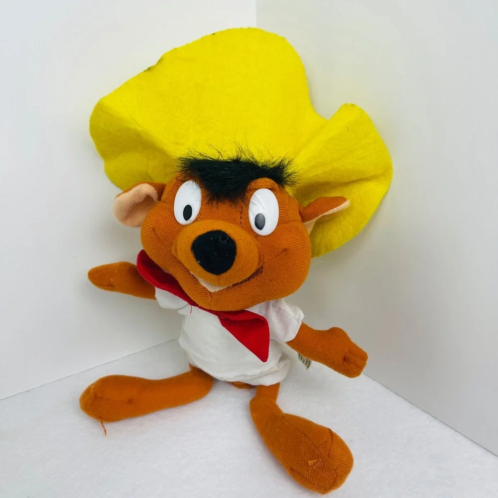 Vintage Looney Tunes Speedy Gonzales Plush Toy 11 Inch Yellow Sombrero Mouse